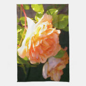 Linge De Cuisine Roses de pays pêche (Vertical)