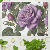 Linge De Cuisine Roses de Rose pourpre, (Plié)