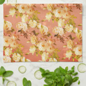 Linge De Cuisine Roses doux en rouge (Plié)
