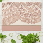 Linge De Cuisine Roses en dentelle rose Pastel (Plié)