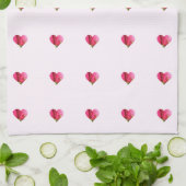 Linge De Cuisine Roses et coeurs (Plié)