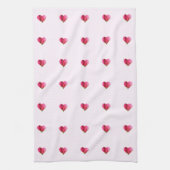 Linge De Cuisine Roses et coeurs (Vertical)