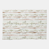 Linge De Cuisine Roses Fardées Rayures Floral (Horizontal)