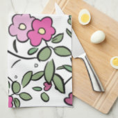 Linge De Cuisine Roses Floraux (Quart Plié)