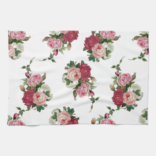 Linge De Cuisine Roses français (Horizontal)