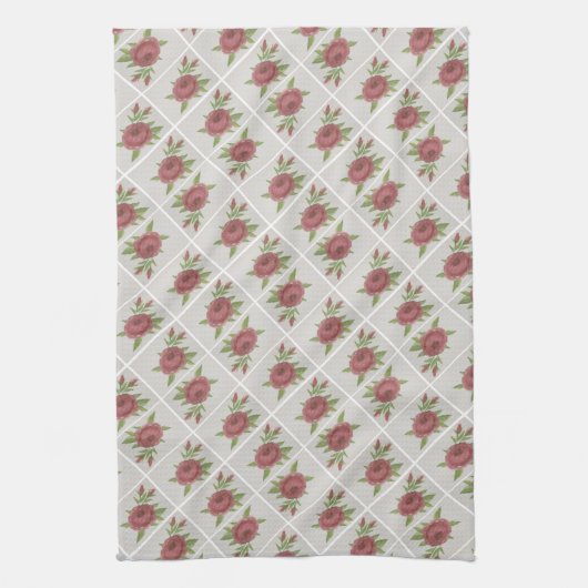Linge De Cuisine Roses partout (Vertical)