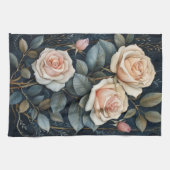 Linge De Cuisine Roses pêche (Horizontal)