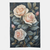 Linge De Cuisine Roses pêche (Vertical)