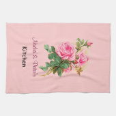 Linge De Cuisine Roses roses romantiques personnalisés (Horizontal)