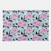 Linge De Cuisine roses roses roses, roses, arrière - plan turquoise (Horizontal)