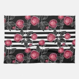 Linge De Cuisine Roses rouges