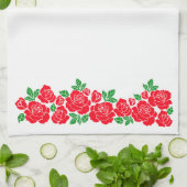 Linge De Cuisine Roses rouges (Plié)