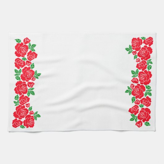 Linge De Cuisine Roses rouges (Horizontal)