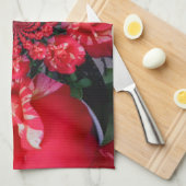 Linge De Cuisine Roses rouges Iridescente "Bonne Saint Valentin" Im (Quart Plié)