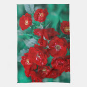 Linge De Cuisine Roses rouges Pale Green Feuilles (Vertical)