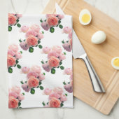 Linge De Cuisine Roses rouges roses Modèles floraux Aquarelle Art (Quart Plié)