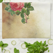 Linge De Cuisine roses rouges vintages (Plié)