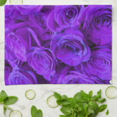 Linge De Cuisine roses violet romantique, joli bouquet de rose (Plié)