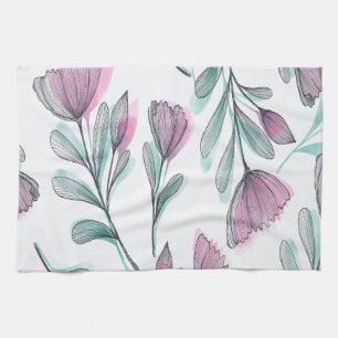 Linge De Cuisine Roses violettes
