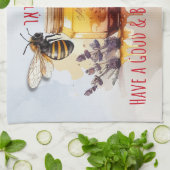 Linge De Cuisine Rosh Hashana Yiddish Salutations Honey Apple (Plié)