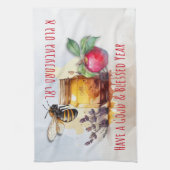Linge De Cuisine Rosh Hashana Yiddish Salutations Honey Apple (Vertical)