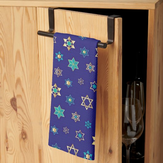 Linge De Cuisine Rosh Hashanah Fêtes juives Star de David Bleu (Pliage en tiers)