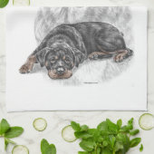 Linge De Cuisine Rottweiler Chien Art (Plié)