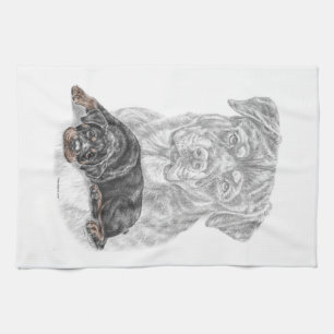 Linge De Cuisine Rottweiler Chien Art