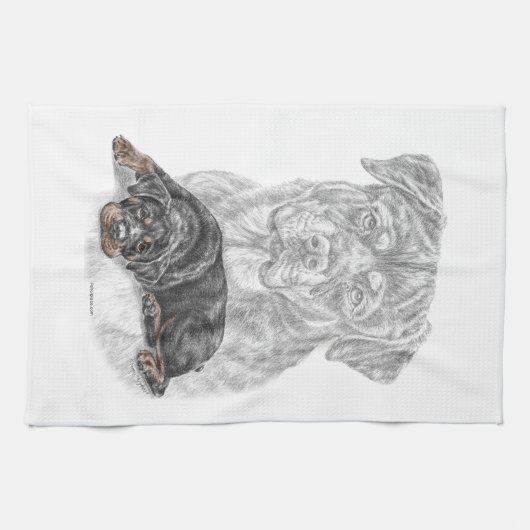 Linge De Cuisine Rottweiler Chien Art (Horizontal)