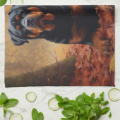 Linge De Cuisine Rottweiler dans les feuilles d'automne automne aut (Plié)