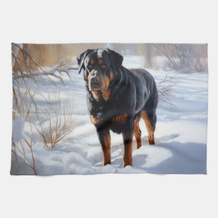 Linge De Cuisine Rottweiler Laisser neiger Noël