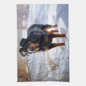 Linge De Cuisine Rottweiler Laisser neiger Noël (Vertical)