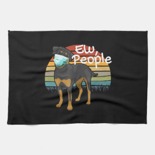 Linge De Cuisine Rotweiler Chiot avec Masque - Ew Personnes - Rottw
