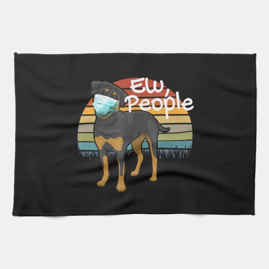 Linge De Cuisine Rotweiler Chiot avec Masque - Ew Personnes - Rottw (Horizontal)