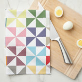 Linge De Cuisine Roue géométrique colorée (Quart Plié)