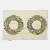 Linge De Cuisine Roue vintage céleste, Zodiaque astrologique (Horizontal)