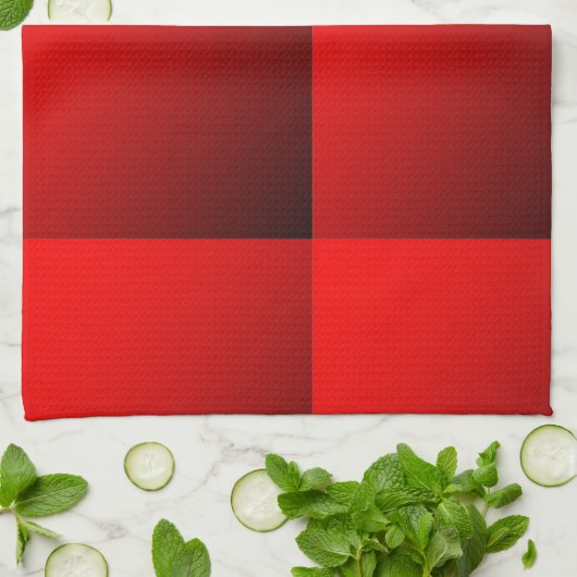 Linge De Cuisine Rouge à deux tons (Plié)