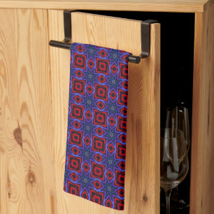 Linge De Cuisine Rouge avec des étoiles bleues