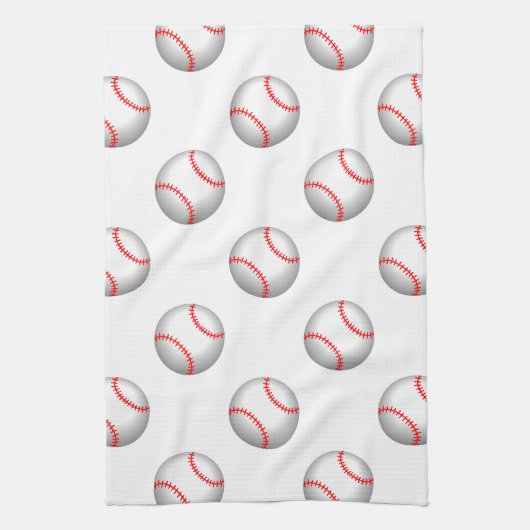 Linge De Cuisine Rouge baseball blanc (Vertical)
