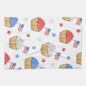 Linge De Cuisine Rouge Blanc Bleu Drapeau Star Cupcakes Patriotique (Horizontal)