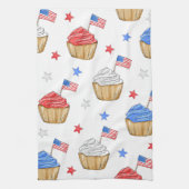 Linge De Cuisine Rouge Blanc Bleu Drapeau Star Cupcakes Patriotique (Vertical)