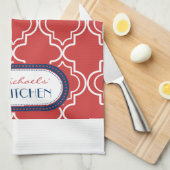 Linge De Cuisine Rouge Blanc Bleu Marocain Trellis Monogram (Quart Plié)