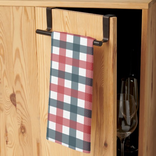 Linge De Cuisine Rouge blanc et bleu plaid (Pliage en tiers)