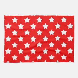 Linge De Cuisine Rouge Blanc étoiles Motif décoratif
