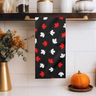 Linge De Cuisine Rouge blanc moderne Canada Feuille d'érable Motif 