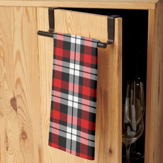 Linge De Cuisine Rouge Blanc Noir Buffalo Check Plaid Motif (Pliage en tiers)