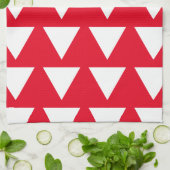 Linge De Cuisine Rouge Blanc Triangle Motif Art moderne (Plié)