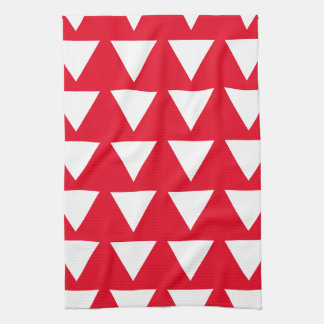 Linge De Cuisine Rouge Blanc Triangle Motif Art moderne