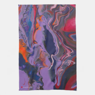 Linge De Cuisine Rouge blanc violet bleu orange Abstrait
