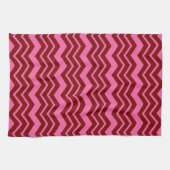 Linge De Cuisine Rouge bordeaux rose chevron design zigzag  (Horizontal)